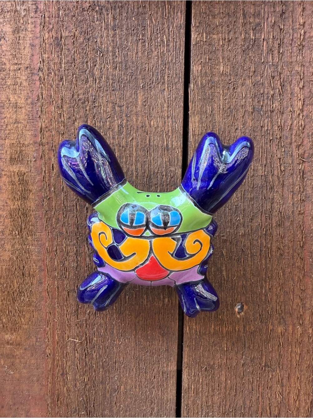 Hand-Painted Talavera Crab Wall Accent - Multicolor